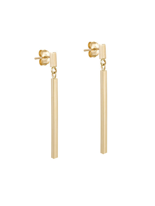 Earring Gold 14K Shiny Line