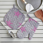 Melinen Star Girl Oven Mitt and Pot Holder Set Gray