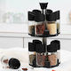 Glass Tabletop Rotating Spice Rack Spice Rack Black 12pcs