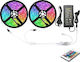 Waterproof LED Strip Power Supply 12V RGB Length 10m Set with Remote Control and Power Supply SMD5050