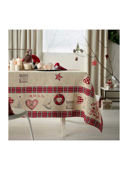 Gofis Home 596 Christmas Fabric Tablecloth Ornament L220xW135cm