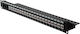 Roline Patch Panel Keystone για Rack 1U 19" 24 Θυρών cat6 Μαύρο