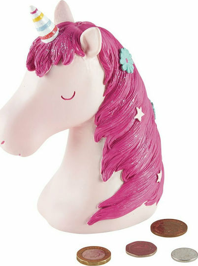 Floss & Rock 3D Unicorn Children's Money Box Plastic Pink 7x7x15cm