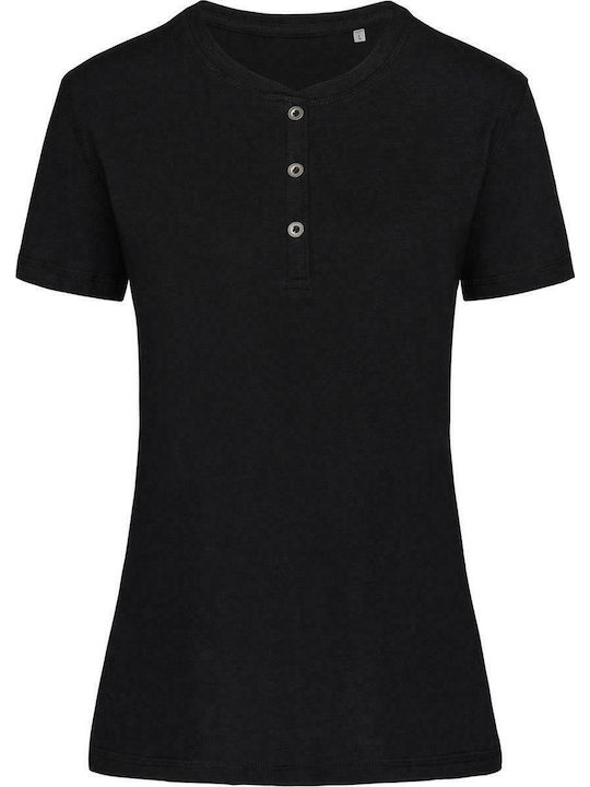 Stedman Sharon Henley Werbe-T-Shirt Black Opal