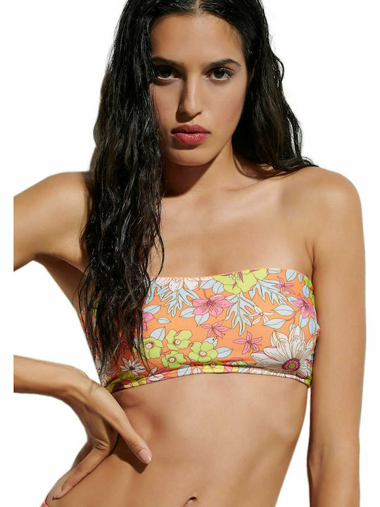 Blu4u Mimosa Strapless Bikini Top με Ενίσχυση Floral