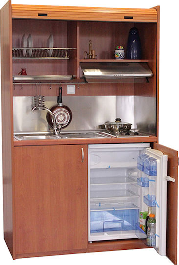 Silver ΚΣ125 Πολυκουζινάκι με Αριστερή Γούρνα 125x65x209cm Κερασί
