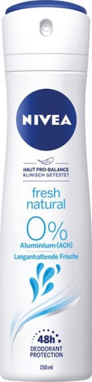 Nivea Fresh Natural Quick Dry Αποσμητικό 48h σε Spray Χωρίς Αλουμίνιο 150ml