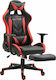 Raptor Stellar Artificial Leather Gaming Chair with Footrest Black/Red