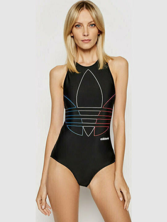 Adicolor Primeblue Tricolor Trefoil Activewear Swimsuit Black