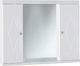 Drop 6KDO080WH Ορθογώνιος Καθρέπτης Μπάνιου Led από MDF με Ράφι & Ντουλάπι 80x62cm Λευκός