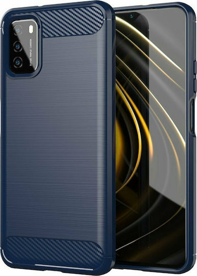 Hurtel Carbon Back Cover Σιλικόνης Μπλε (Poco M3 / Redmi 9T)