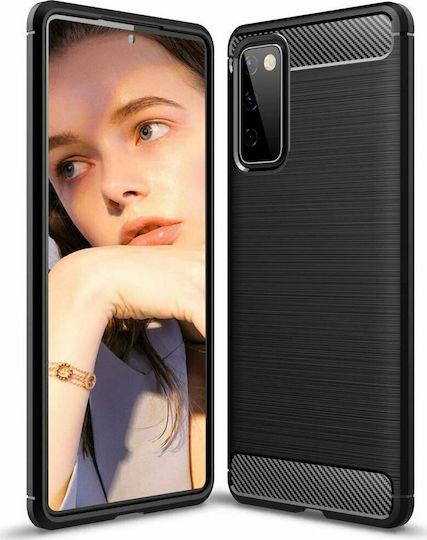 Hurtel Carbon Back Cover Σιλικόνης Μαύρο (Galaxy S20 FE)
