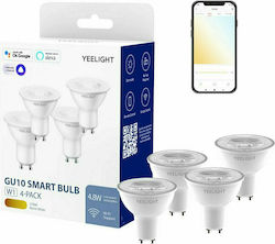 Yeelight 4-Pack Becuri inteligente LED 4.8W pentru Soclu GU10 alb cald 350lm Reglabil în intensitate 4buc