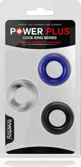 Lovetoy Power Plus Triple Donut Ring Set Set Cock Rings Cock 3buc