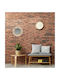 Wall Mirror with Brown Wooden Frame Diameter 45cm 1pcs
