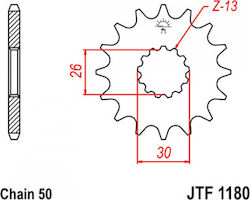 JT Sprockets Vorderes Ritzel für Triumph Geschwindigkeitsdreifach 1050 2005-2010 / TIGER 1050 2007-2016 / TIGER 955 2001-2006