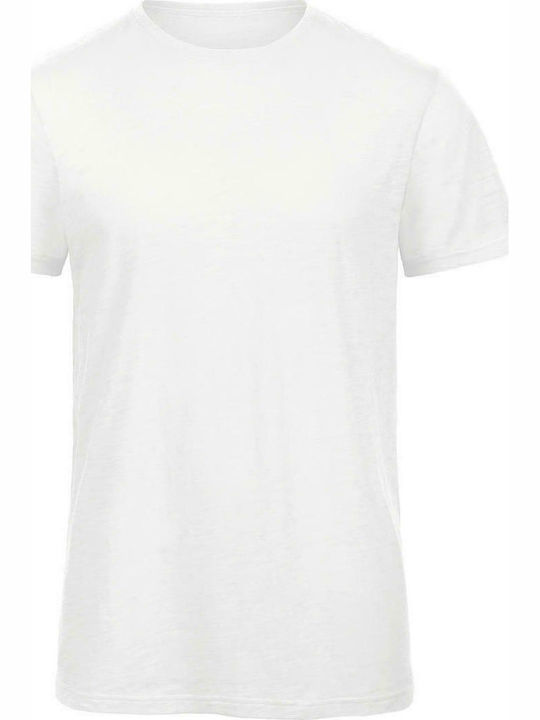 B&C Inspire Slub T Men's Short Sleeve Promotional T-Shirt Chic Pure White