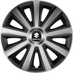 Versaco Τάσια Aviator Carbon 14" με Σήμα Suzuki 4τμχ Ασημί 004-01392