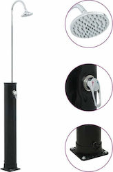 vidaXL Stainless Steel Outdoor Shower Solar 20 Λίτρων Μαύρη 214x19.5x19.5cm