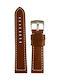 Tzevelion 457 Leather Strap Brown/White Gazi 20mm