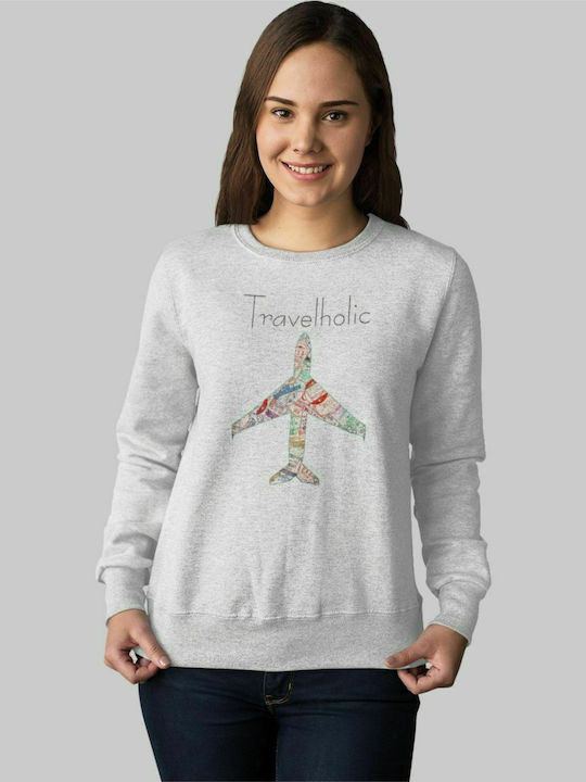 Travelholic w Sweatshirt - WEISS