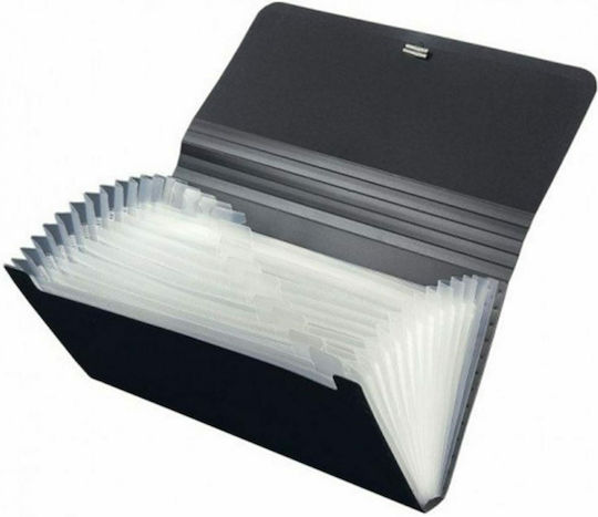 Metron Mappe Akkordeon für Papier A4 Schwarz 1Stück