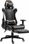 Raptor Spectre Artificial Leather Gaming Chair with Adjustable Arms and Footrest Black