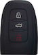 Car Key Cover Case made of with 3 Buttons for Audi in Black Color