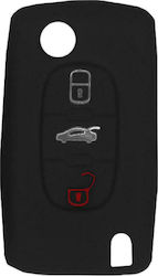 Silicone Car Key Cover Case with 3 Buttons for Alfa Romeo Black