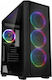 Raijintek Ponos MS4 Gaming Midi Tower Κουτί Υπολογιστή με Πλαϊνό Παράθυρο Μαύρο