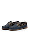 Men's Leather Boat Shoes Blue