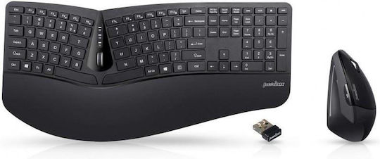 Perixx PERIDUO-605 - Ergonomic Ασύρματο Σετ Πληκτρολόγιο & Ποντίκι Αγγλικό US