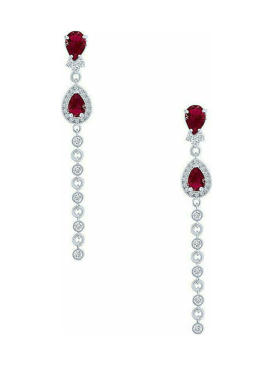 Silver earrings "Red Persea"