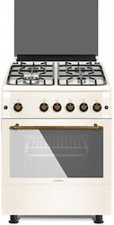 Calfer Gas Pe gaz Independent cu Plite pe Gaz Bej F6TX40GF-BG