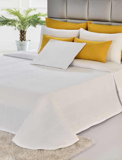 Lampiris Interiors Супер-двойно Покривало за Хотел Мателас Бяло 240x270см 1бр Aurea