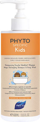 Phyto Kids' Shampoo & Bubble Bath Specific Kids Magic with Honey for Easy Combing in Gel Form , Ideal for Curls 400ml