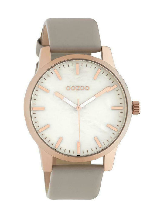 Oozoo Watch with Gray Leather Strap