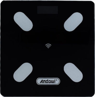 Andowl Q-D001 Smart Ζυγαριά με Λιπομετρητή σε Μαύρο χρώμα