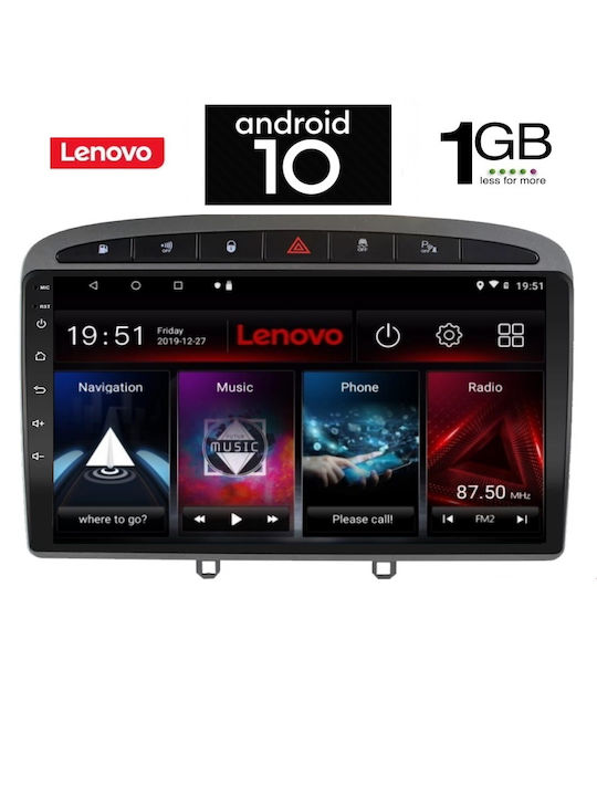 Lenovo Ηχοσύστημα Αυτοκινήτου για Peugeot 308 2007-2012 (Bluetooth/WiFi/GPS) με Οθόνη Αφής 9"