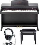Hemingway Ηλεκτρικό Όρθιο Πιάνο DP-501 MKII Set με 88 Βαρυκεντρισμένα Πλήκτρα Ενσωματωμένα Ηχεία και Σύνδεση με Ακουστικά και Υπολογιστή Black