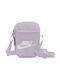 Nike Fabric Shoulder / Crossbody Bag Heritage with Zipper, Internal Compartments & Adjustable Strap Purple 13x3x18cm