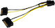 StarTech 6-Pin PCIe - 15-Pin Sata Cable 0.15m Πολύχρωμο S55056911