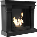 Kratki August Tuv Indoor Floor Bioethanol Fireplace Black 115x36x97.9cm