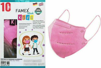 Famex Disposable Protective Mask FFP2 NR Kids Pink 10pcs