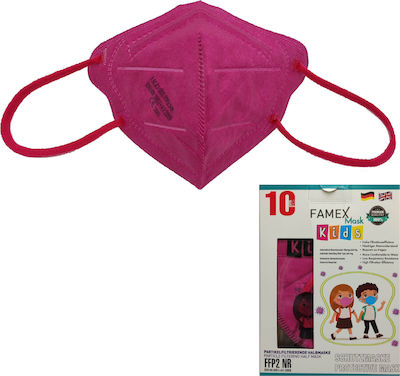 Famex Kids Mask FFP2 NR Mască de protecție FFP2 pentru copii Dark Pink 10buc