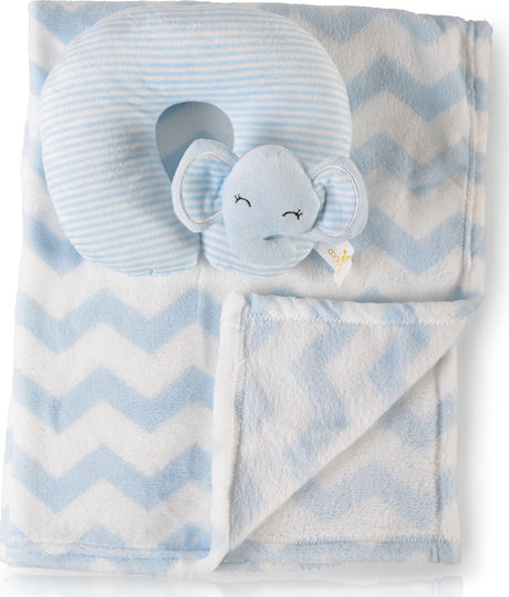 Cangaroo Blanket Nursery Swaddling Blankets Sammy Fleece Blue 75x90cm 2pcs
