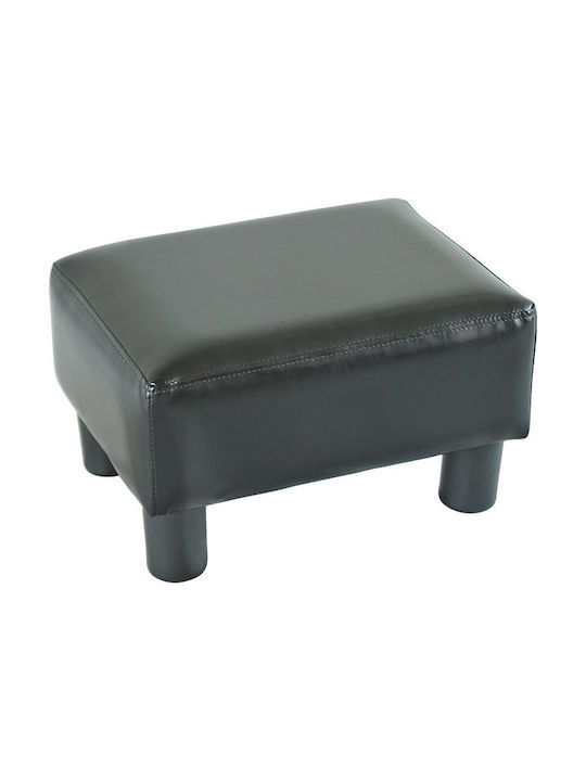 Stool Footstool Upholstered with Leatherette Black 40x30x24cm