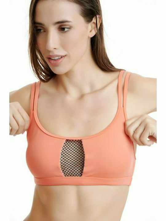 BodyTalk Padded Sports Bra Bikini Top 1211-908048 Papaya