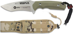 K25 Vosper Knife Khaki with Blade made of Steel in Sheath