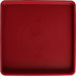 Viomes Linea 592 Τετράγωνο Πιάτο Γλάστρας σε Κόκκινο Χρώμα 25x25cm
